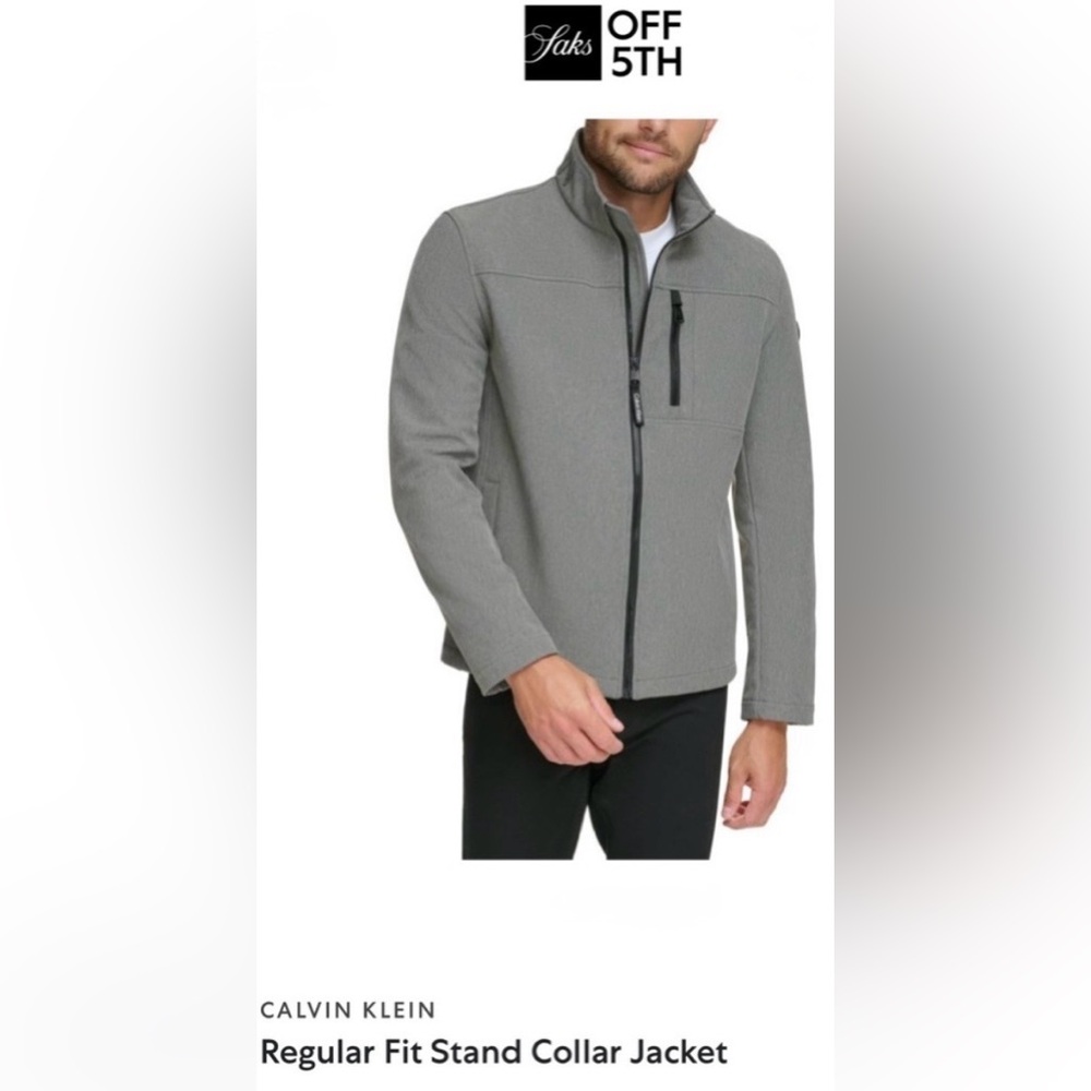 NWT Calvin Klein Men's Infinite Stretch Soft Shell Jacket in Lt. Grey Heather XL